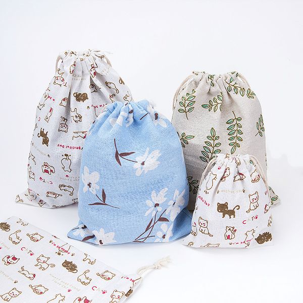 

etya fashion printing drawstring bags cute student bag travel pouch shoes storage clothes handbag cosmetics wash bags for women