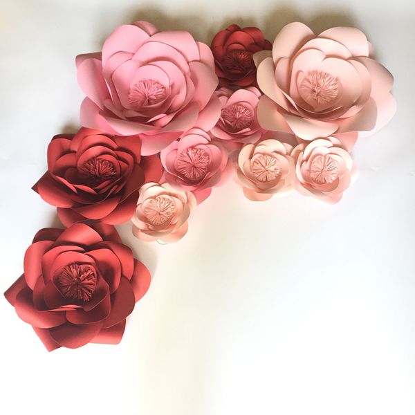 

10 pcs set giant paper flowers for baby room wall decor wedding backdrops decorations shop windows display fake flowers