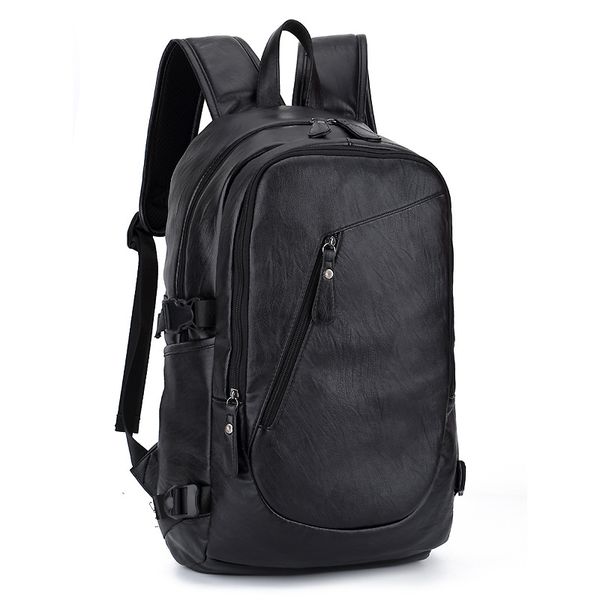 

men backpack pu leather capacity leisure multifunction lapbackpacks waterproof shoulder bag college travel book bags