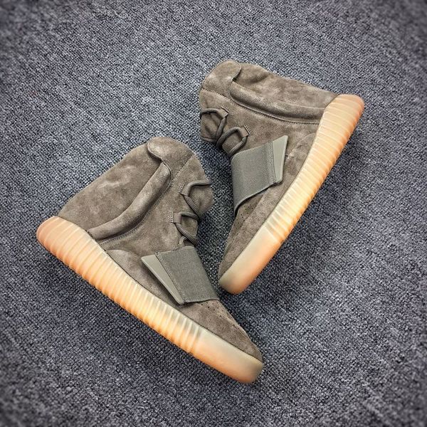 

NEN 750 кроссовки светятся в темно-коричневый Kanye West кожаные ботильоны Мужские спортивные кроссовки