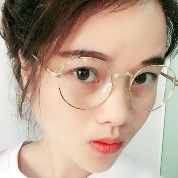 

longkeeper oversized korean round glasses frame clear lens women men retro gold eyeglass optic frame eyewear vintage spectacles, Silver