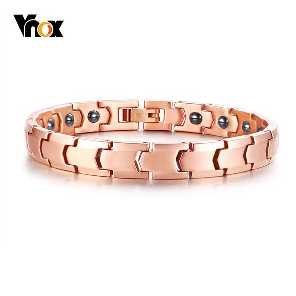 

vnox elegant pink gold tone magnetic therapy bracelets for women man pain relief for arthritis and carpal tunnel love gifts, Golden;silver