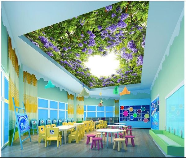 

3d ceiling murals wallpaper custom p non-woven mural fresco with ceiling suspended from