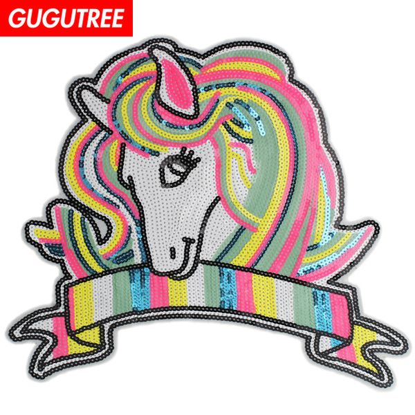 

вышивка блестками, единороговые нашивки для курток, конные нашивки, значки аппликационные нашивки для одежды, Black