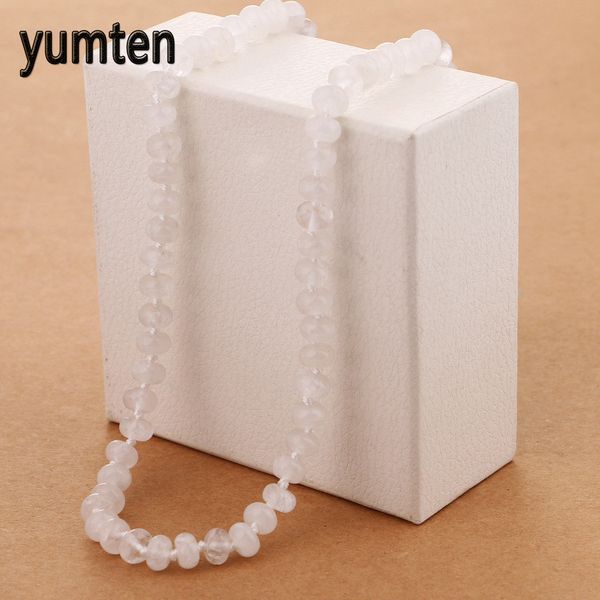 

yumten white crystal party necklace power round natural stone women men jewelry vintage pineapple locket gothic chocker gift, Silver