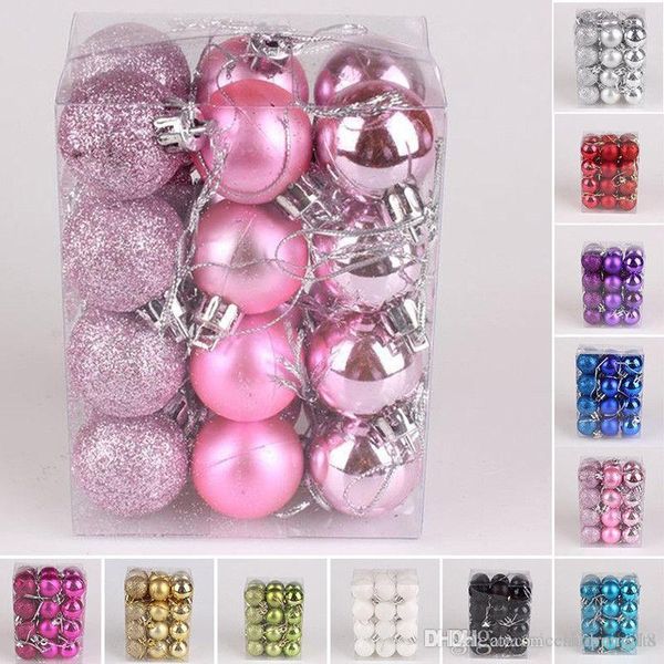 

24 pcs christmas balls ornaments shatterproof xmas trees wedding mini tree decor #250