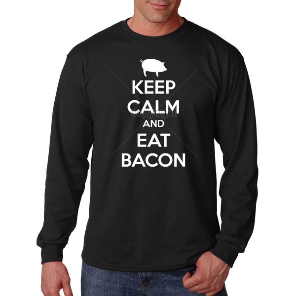 Acheter Keep Calm Eat Bacon Porc Cochon Petit Déjeuner Drôle Humour T Shirt T Shirt De 1574 Du Banwanyue2 Dhgatecom