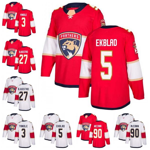 

2019 florida panthers 5 aaron ekblad 3 keith yandle 27 nick bjugstad 90 jared mccann hockey jerseys men women youth, Black;red