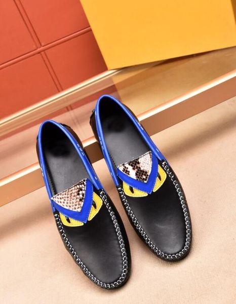 

original box]brand new fd mens dress loafers casual walk drive slip on roma genuine leather wedding shoes size38-45, Black