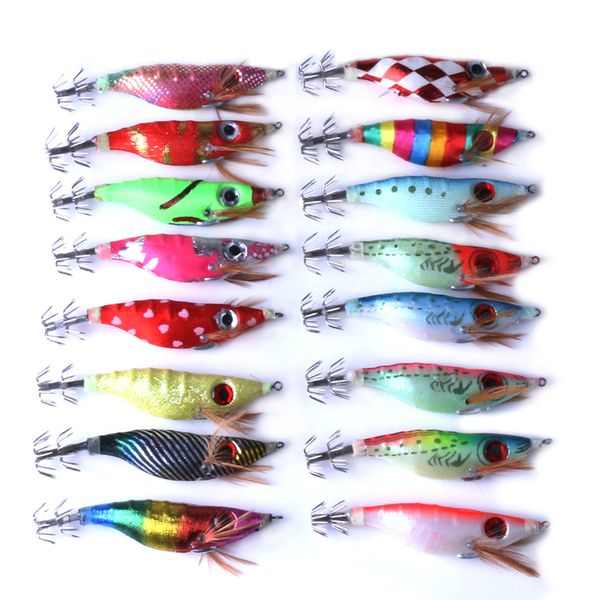 

new lifelike shrimp artificial squid luminous bait 10cm 9g sea fishing big eyes ocs lure hook for night fishing