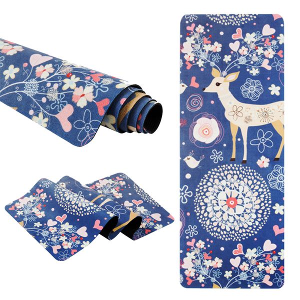 

5mm 183*68cm elk suede yoga mat mats pad non-slip slimming exercise fitness