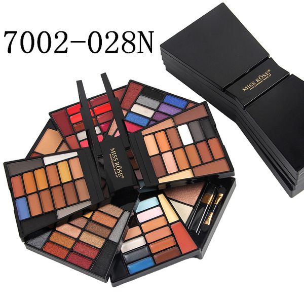 

miss rose make up professional makeup sets palette 4 layers folding matte eyeshadow nude lipstick blush highlighter set