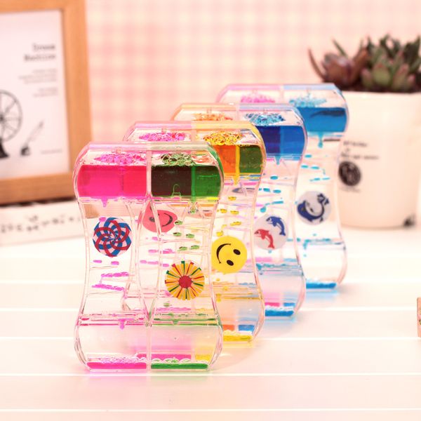 

hourglass drop fashion transparent oil drop gift placement student desk decoration smiling face dolphin pattern decoration
