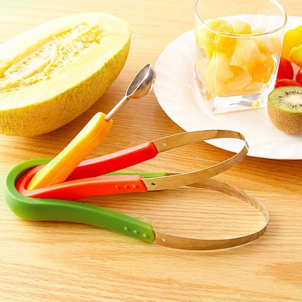 Aço inoxidável Sorvete De Frutas Melão Kiwi Fruit Scoop Slicer Escavadeira Separador De Polpa para ferramentas de cozinha