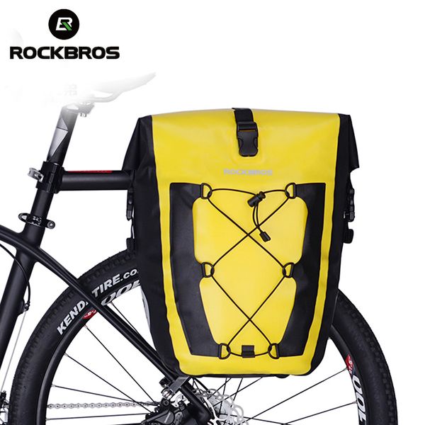 

rockbros bike tail seat bag 20l large capacity waterproof foldable reflective mtb bike accessories traveling cycling outdoor bag