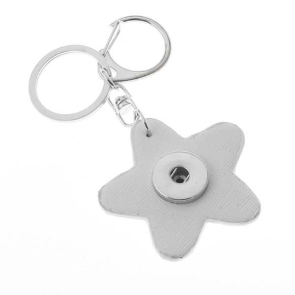 

noosa exquisite starfish pu snap button keychain snap keyring fit diy 18mm snap buttons key chains gift key rings jewelry, Silver