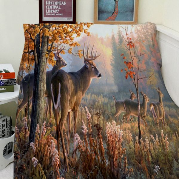 Acheter Serviette De Bain De Plage Couvertures Rigolotes Confort Chaleur Douceur Automne Or Feuilles Mortes Branches De Cerf Branches Couvertures De