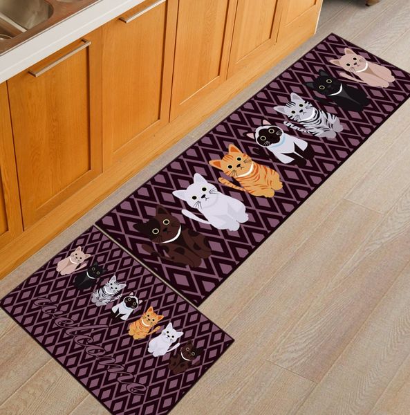 

2pcs/set cartoon print kitchen mat for floor soft kitchen carpet rug carpet cooking mats for children room floor mat