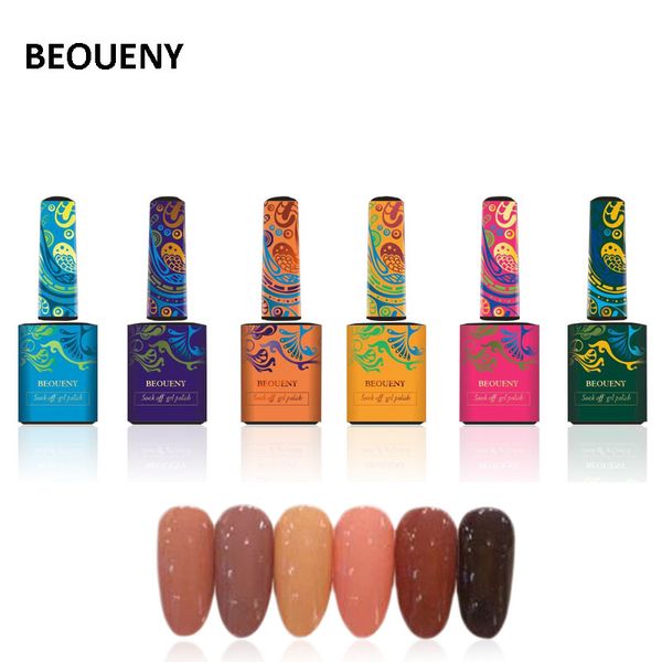 

6pcs / lot) 10ml nail set uv led nail polish long-lasting set hazel fruit brown deep gel polish, Red;pink