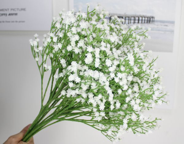 Невеста рука букет искусственного дыхания ребенка Gypsophila партии свадьба украшения дома пластиковые декоративные цветы Оптовая wen6676