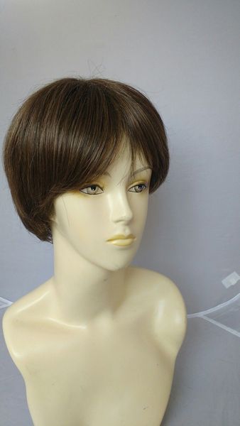 

short golden brown cosplay women's hair wigs, Black;brown