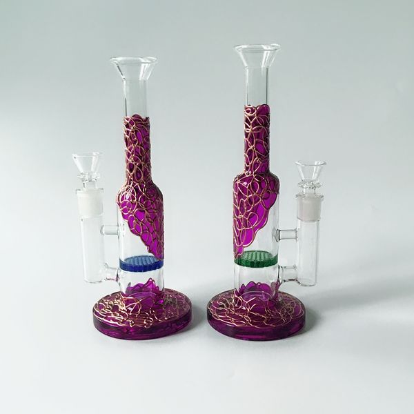 Bongs de vidro Heady Glass Dab Rigs Pente Bong 9 polegadas Cachimbos de água 14mm Fêmea 3mm Espessura Tubo reto Bong Oil Dab Rig Tigela para narguilés WP533