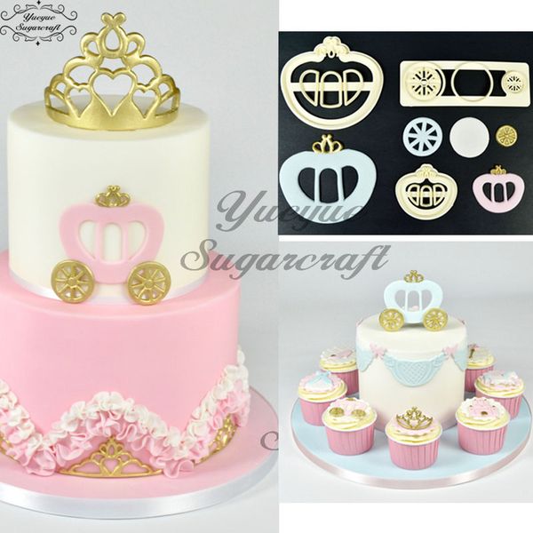 

yueyue sugarcraft princess carriage plastic fondant cutter cake mold fondant mold cake decorating tools sugarcraft