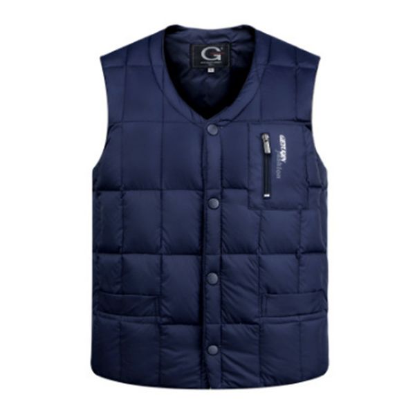 

brand men vests men's sleeveless outwear jackets winter fashion male cotton-padded casual thicken coats waistcoat, Black;white