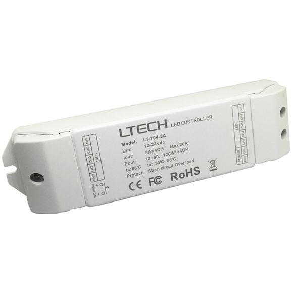 

led controller for single color led strip dimmable pwm digital dimming 240w 480w 20a dimming driver lt-704-5a 4ch cv 0-10v 1-10v