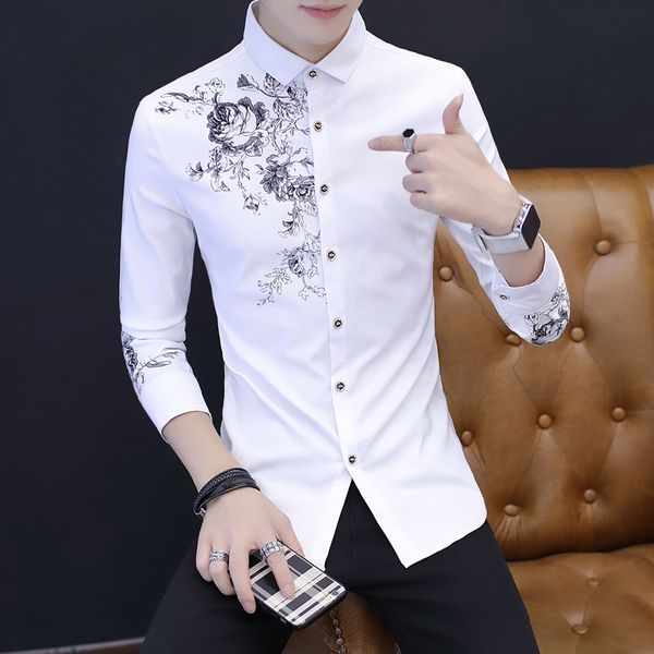 

2018 new arrival brand men's summer business shirt short sleeves turn-down collar tuxedo shirt men shirts mens clothing, White;black