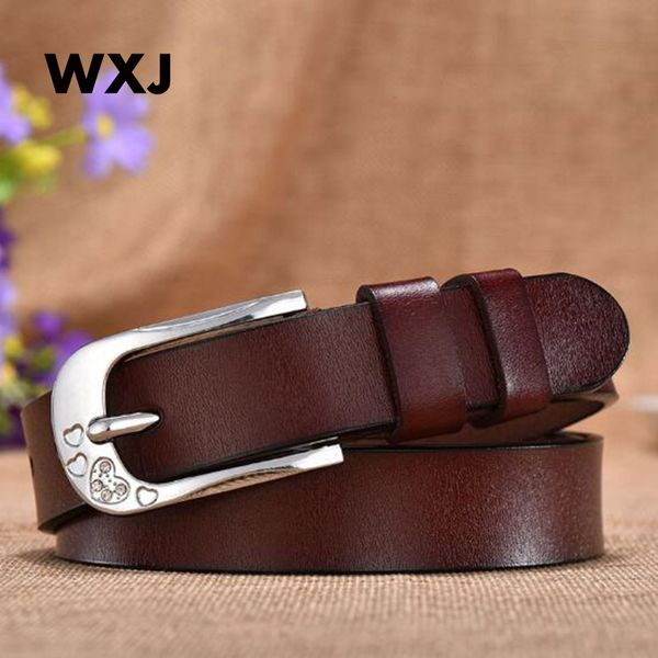 

wxj fashion women's belts genuine leather brand straps female waistband pin buckles fancy vintage for jeans wl177, Black;brown