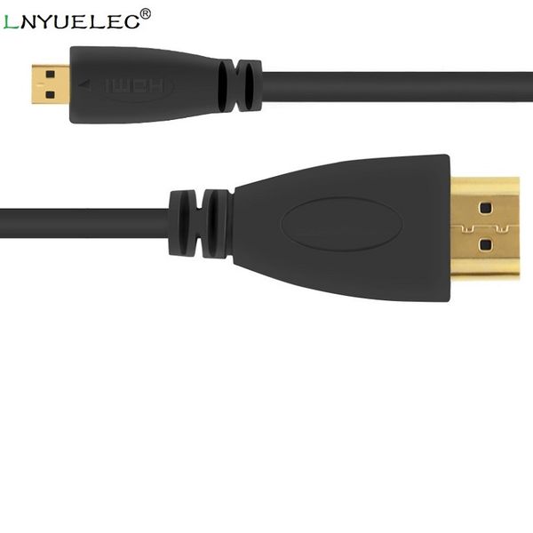 

200pcs/lot micro hdmi (type d) to hdmi (type a) cable- 24k gold connectors - ideal for connecting hd devices using the new micro hdmi connec