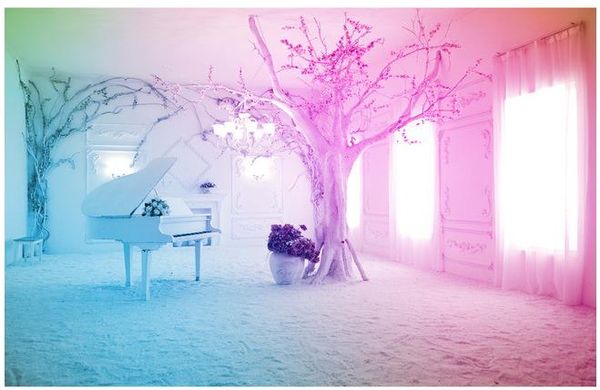 

p wallpaper 3d stereoscopic 3d fantasy pink piano snow scene tv sofa background wall painting extension personality wall