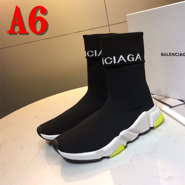 

2018 new speed sock speed trainer shoes for men and women shoes speed stretch-knit shoes mid sneakers size eur 35-45, Black