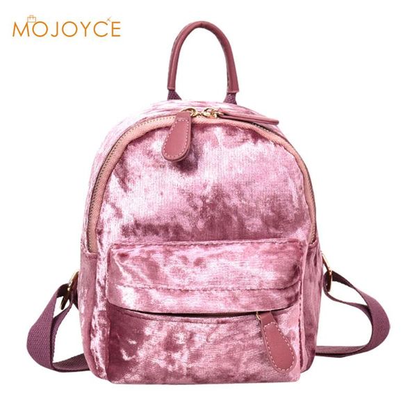 

2018 candy colors women soft veet backpack teenager girls casual style small travel backpacks school bag for teenagers girls