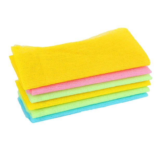 

nylon japanese exfoliating beauty skin bath shower wash cloth towel back scrub multi colors 3 colors
