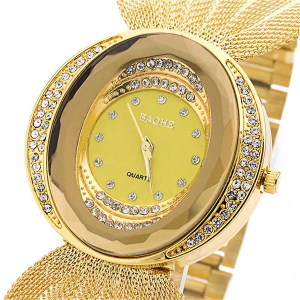 

luxury women bracelet dress watch european style lady female quartz wristwatches gold rhinestone watches women gift wrist watch, Slivery;brown
