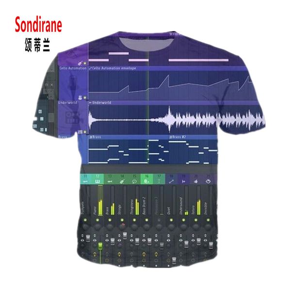 Sondirane Mens FL Studio Massive T-Shirt Xfer Serum All-Over 3D Print T-Shirt Casual Donna Summer Ableton Live Samples Tees Tops