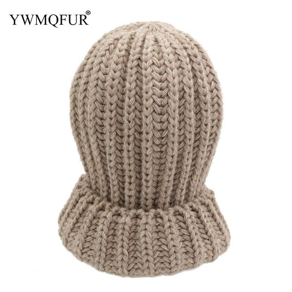 

ywmqfur autumn & winter knitted hats for big size women solid color hat causal female skullies beanies caps ing