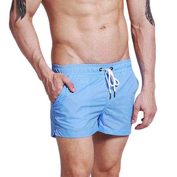 

surf swim shorts mens boardshorts nylon light thin beach wear bermuda board short swimwear swimming trunks zwembroek man hot, White;black