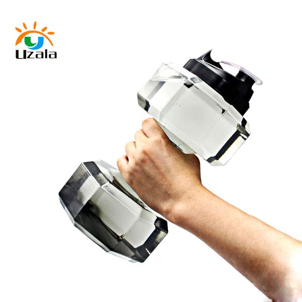 

2.2l dumbbell plastic large capacity fitness water bottle gym exercise outdoor fitness water bottle dumbbell w2-028