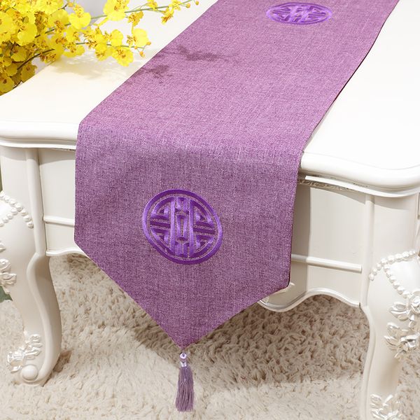 

длинная вышивка радостный хлопок белье китайский стол бегун свадьба рождественская вечеринка этническая скатерть обеденный стол коврик 230x3