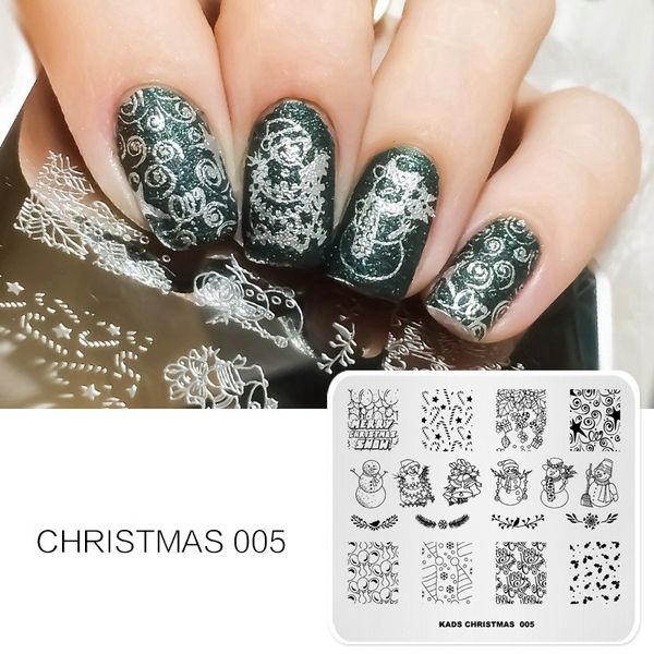 

stamping nail art image plate 1pc christmas print nails manicure tools snowflake santa claus design beauty stamping template, White