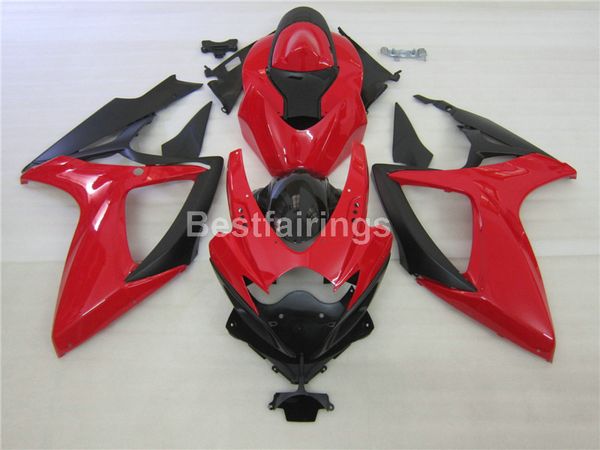 Vendita calda Kit carene iniezione per SUZUKI GSXR600 GSXR750 Carene rosse 2007 2007 2007 GSXR 600 750 06 07 CV34