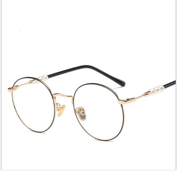 

metal pearl frame, student glasses, spectacle frame, fan and tide frame, White;black