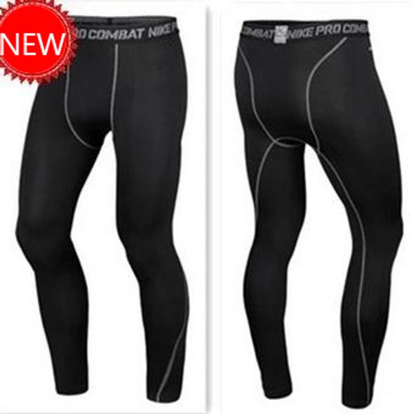 

new 2018 autumn winter sport jogging football soccer running training legging black pants men skinny tights brand security pants mens