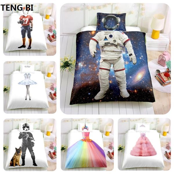 

new children's fashion creative style bedding digital printing boy girl pattern bedding set europe and america size 2pcs
