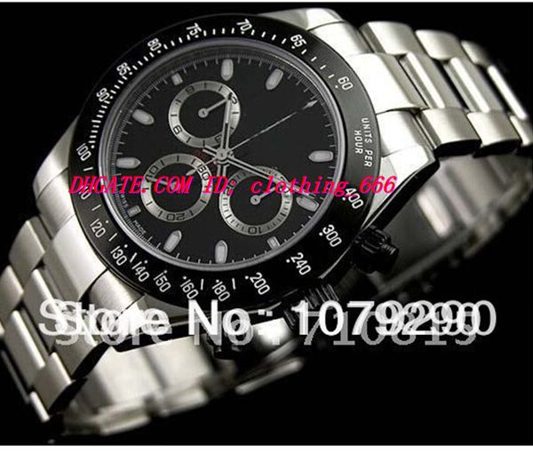 

luxury watches wristwatch eta 7750 movement 116520 black dial automatic chronograph men men's watch watches, Slivery;brown