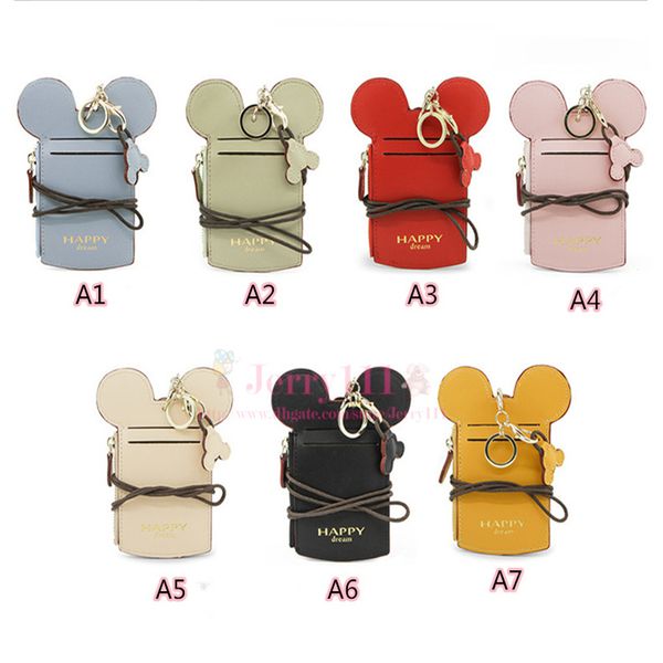 

cartoon ear letter happy dream lanyard neck strap card holder name credit card holders coin purse for kids lc675, White