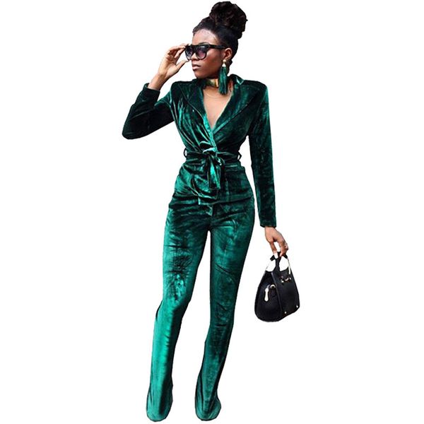 

winter velvet suit womens tracksuits two piece sets long sleeve turn down collared jacket +long pants ladies trouser suits, Gray